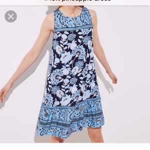 LOFT Pineapple Dream Ruffle Sleeveless Dress